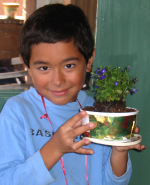 boy with plant